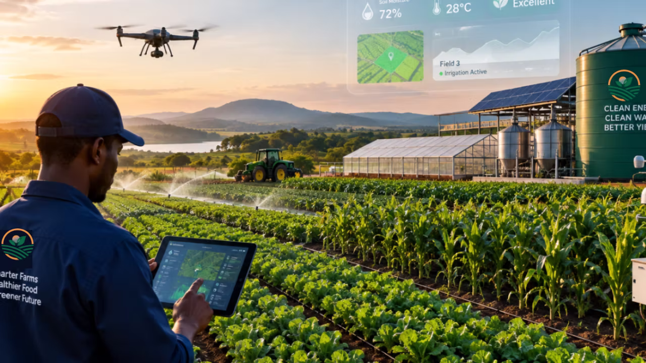 Farmer with modern drone technology
