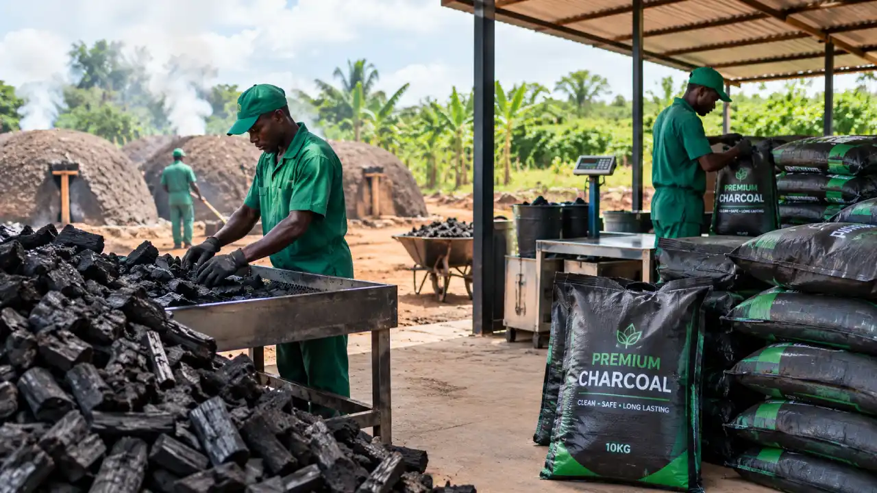 Activated charcoal processing line at Spring Valley Ranch