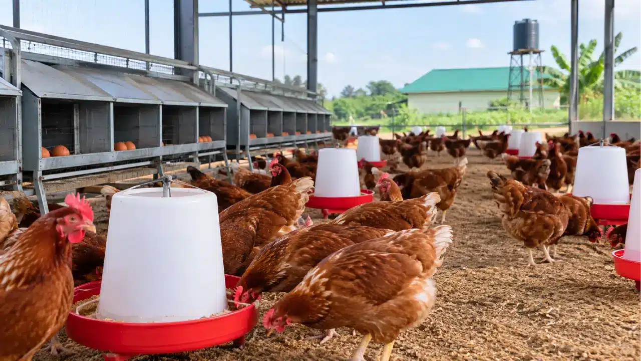 Poultry houses at the Spring Valley Ranch poultry farm